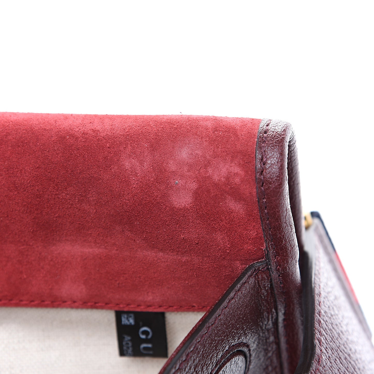 Suede Web Small Neo Vintage Double Flap Messenger Bag Romantic Cherry Chardonnay