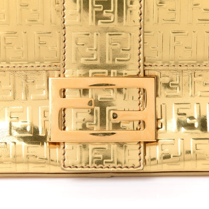 Fendi Vitello Mirror FF Embossed Mama Baguette Oro Ambrato 8 of 10