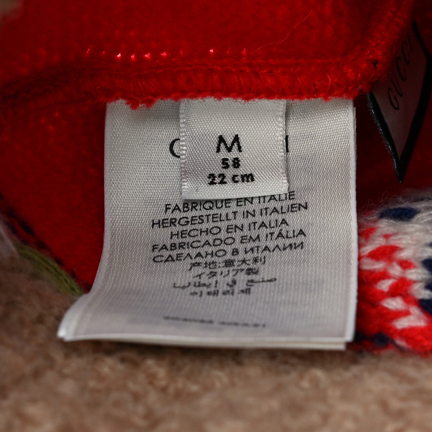 Gucci Wool Alpaca Knit GG Beanie M 58 Red 7 of 7