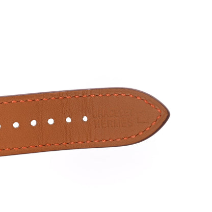 Hermes Shiny Alligator Heure H Hour Watch MM Strap Orange 4 of 4