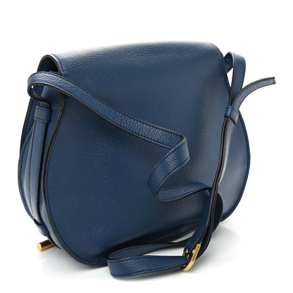 Chloe Grained Calfskin Medium Marcie Saddle Bag Deep Denim 3 of 12