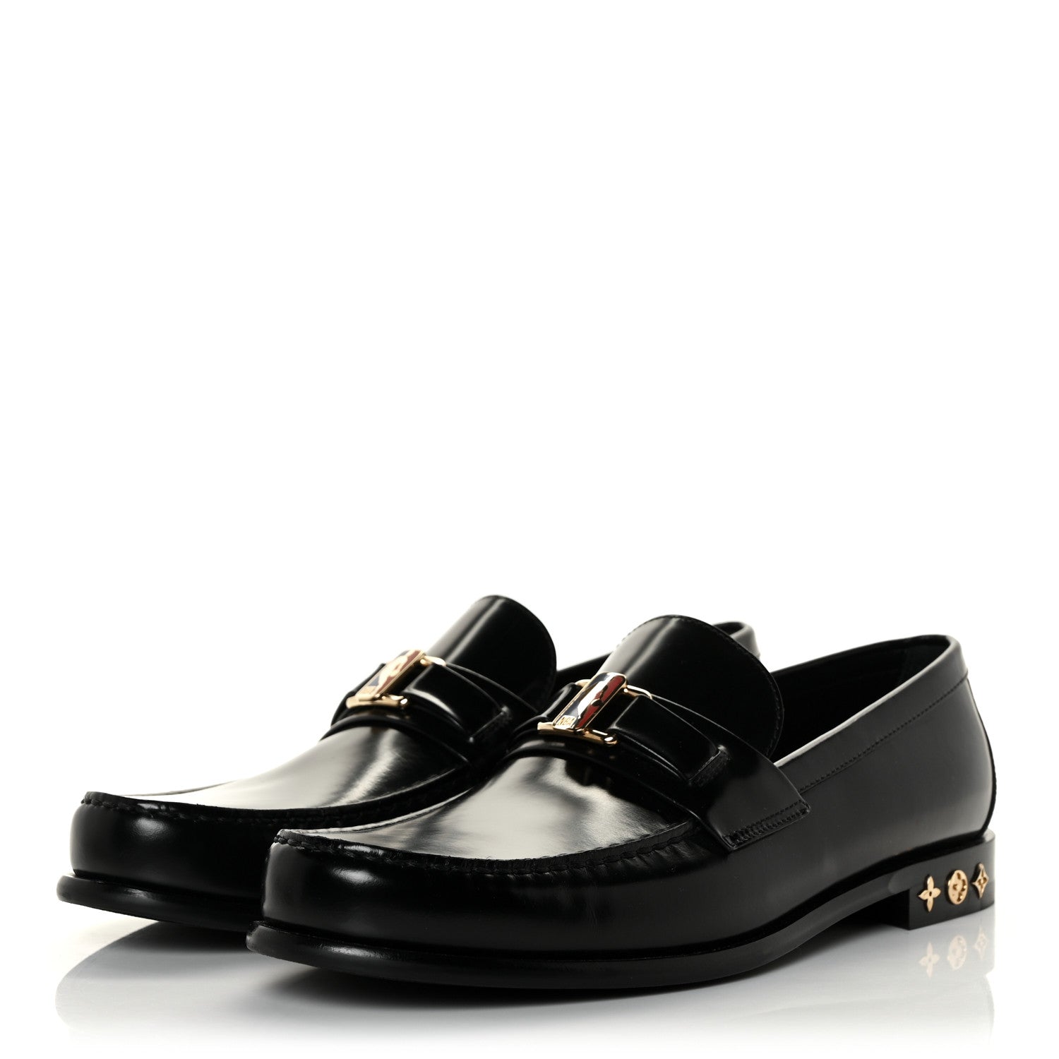 Louis Vuitton X NBA Calfskin Mens Loafers 9.5 Black 3 of 9