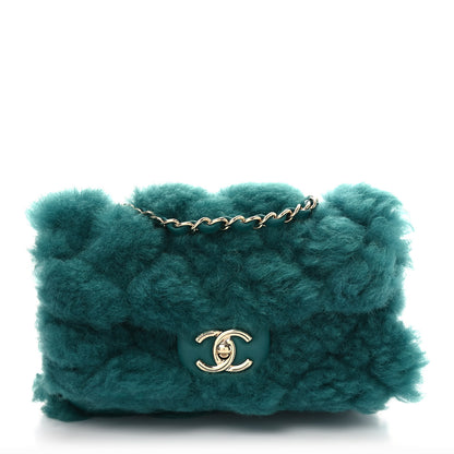 Chanel Shearling Lambskin Quilted Flap Green 1 of 10