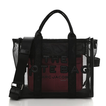 Marc Jacobs Nylon The Mesh Medium Tote Bag Black Pink 1 of 10
