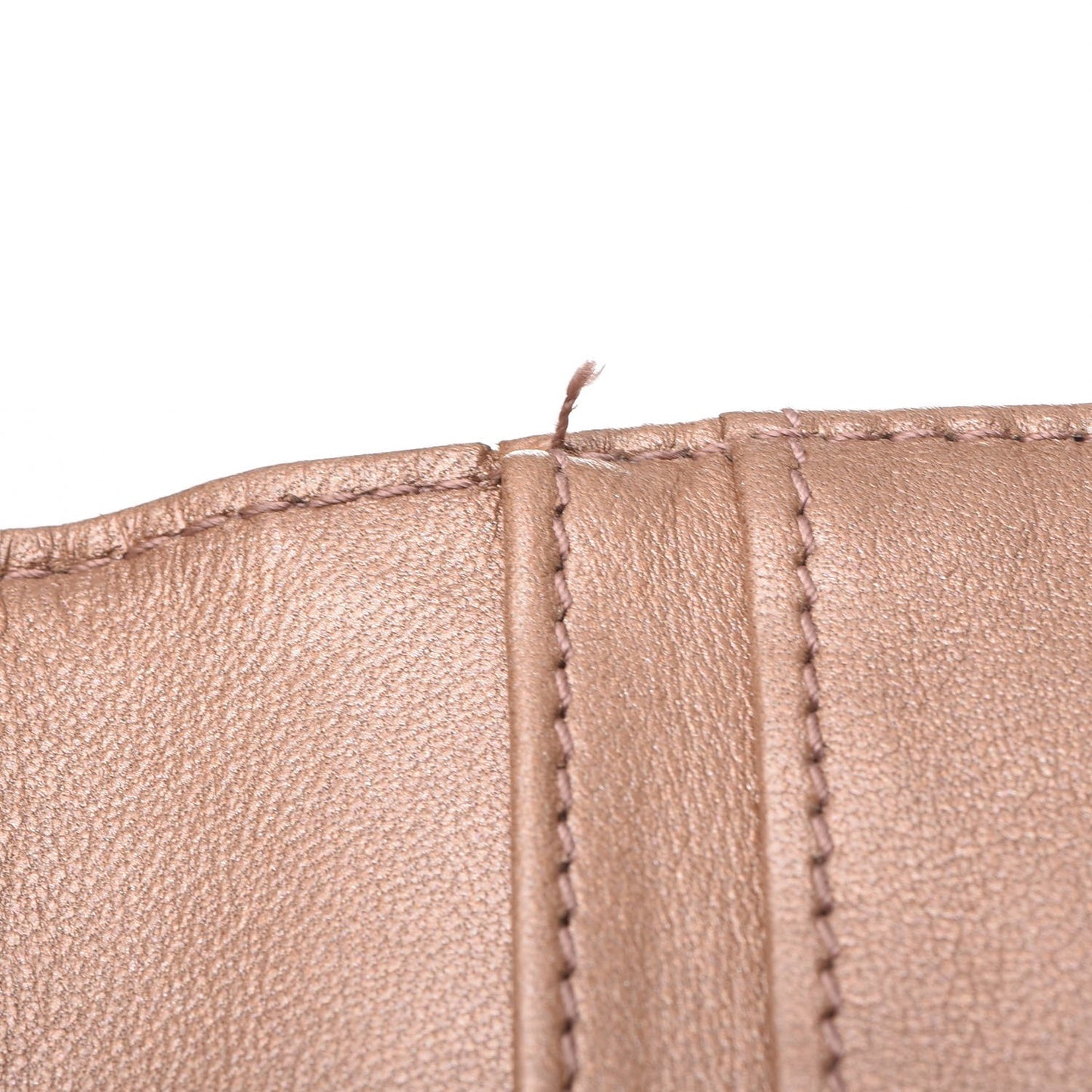 Metallic Lambskin Camellia Embossed Yen Wallet Brown
