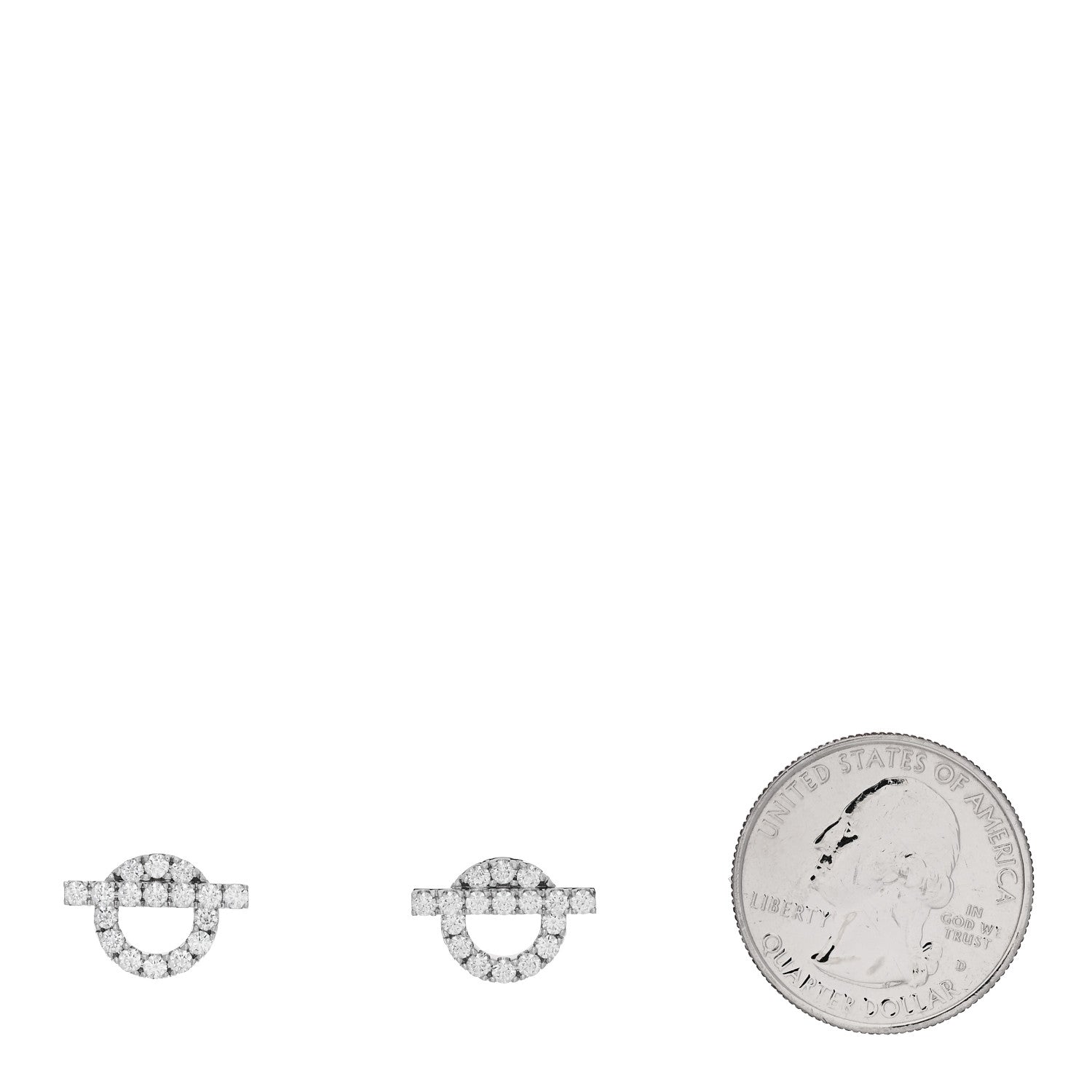 Hermes 18K White Gold Diamond Finesse Earrings 2 of 5