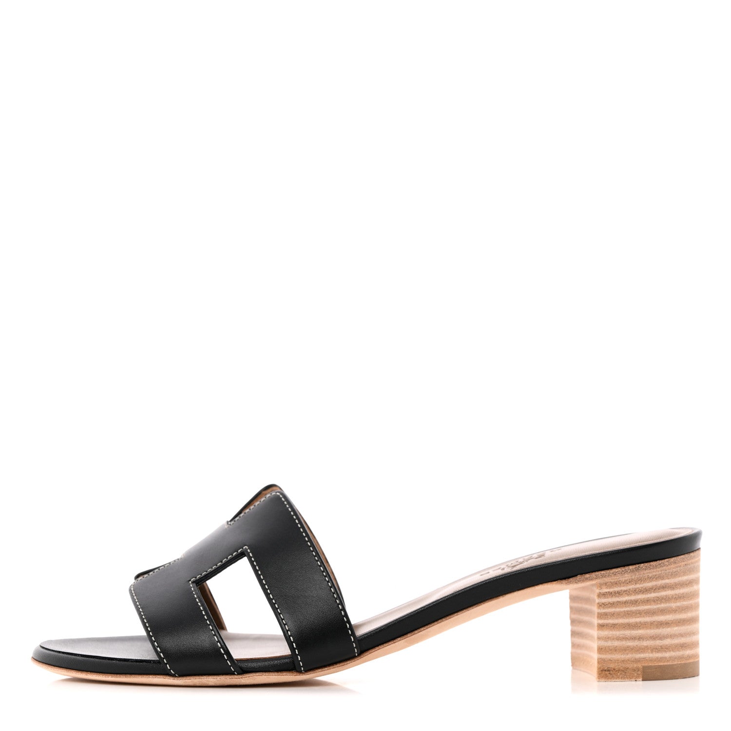 Hermes Calfskin Oasis Sandals 36 Black 1 of 15