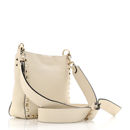 Valentino Garavani Pebbled Calfskin Mini Rockstud Flip-Lock Messenger Bag Light Ivory 2 of 10