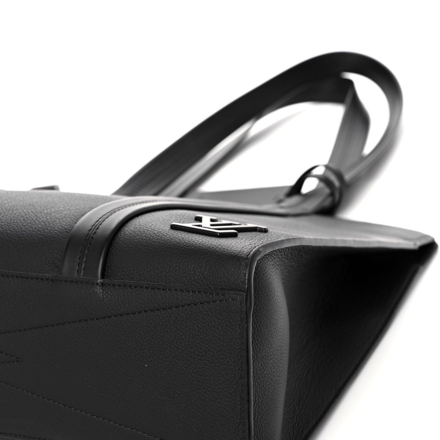 Grained Calfskin LV Aerogram Tote Black