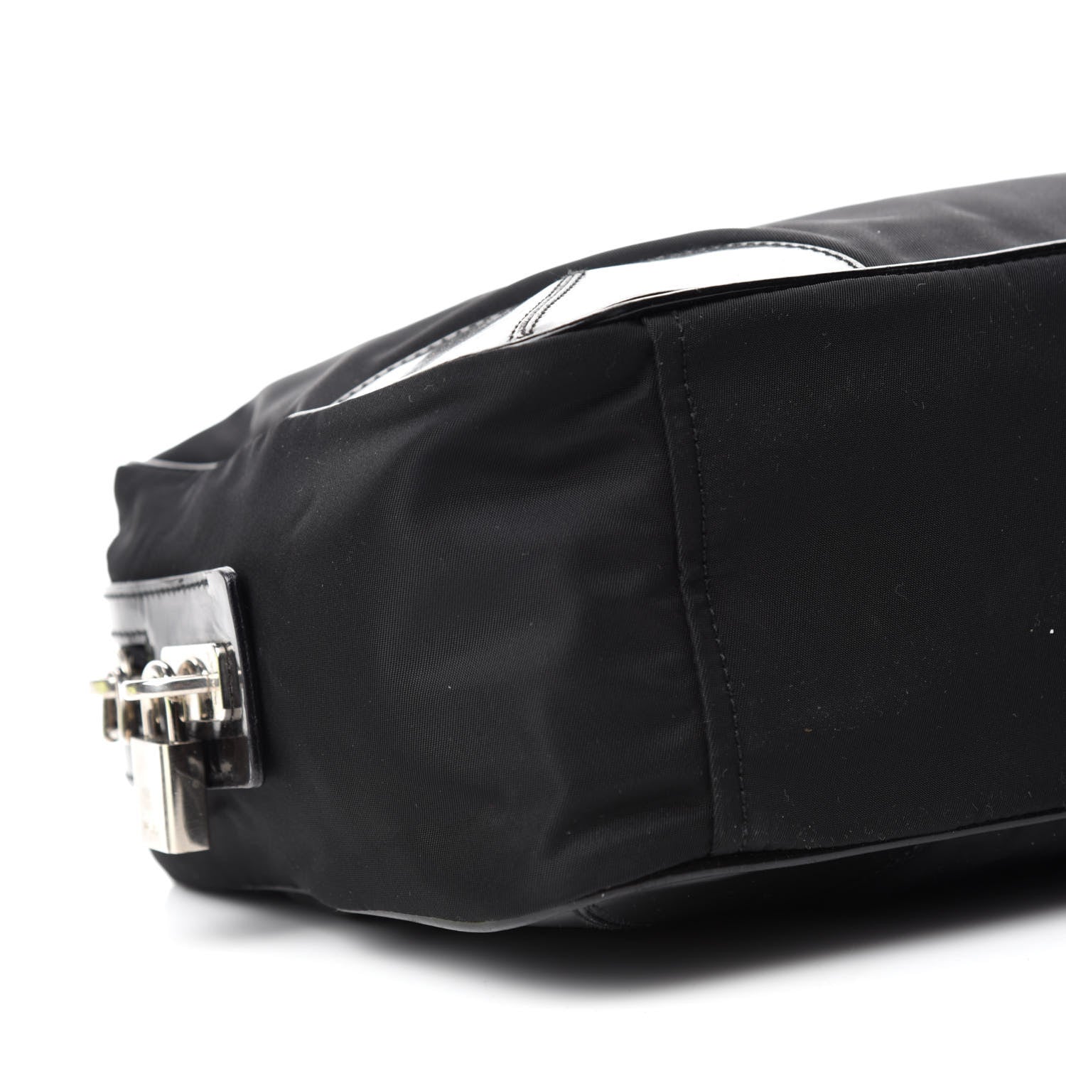 Prada Tessuto Nylon Vernice Bauletto Black 6 of 15