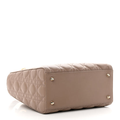 Christian Dior CHRISTIAN DIOR Lambskin Cannage Medium Lady Dior Warm Taupe 4 of 12