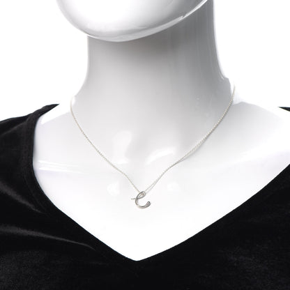 Tiffany Sterling Silver Elsa Peretti Letter C Pendant Necklace 2 of 5