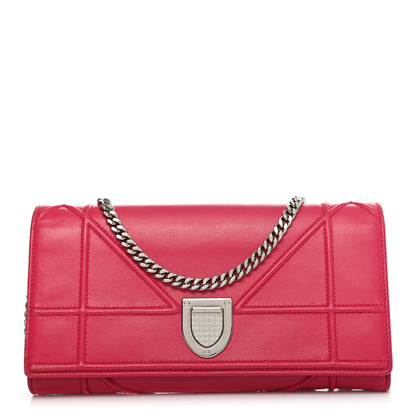Christian Dior Lambskin Diorama Croisiere Chain Wallet Fuchsia 1 of 7