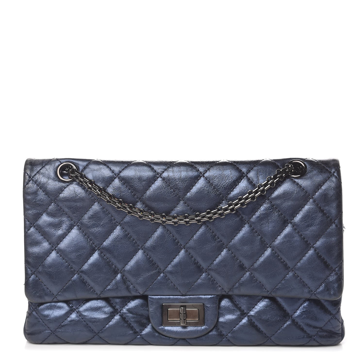 Chanel Metallic Aged Calfskin Quilted 2.55 Reissue 227 Flap Blue 1 of 13