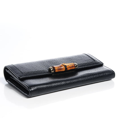 Gucci Leather Bamboo Continental Wallet Black 4 of 8