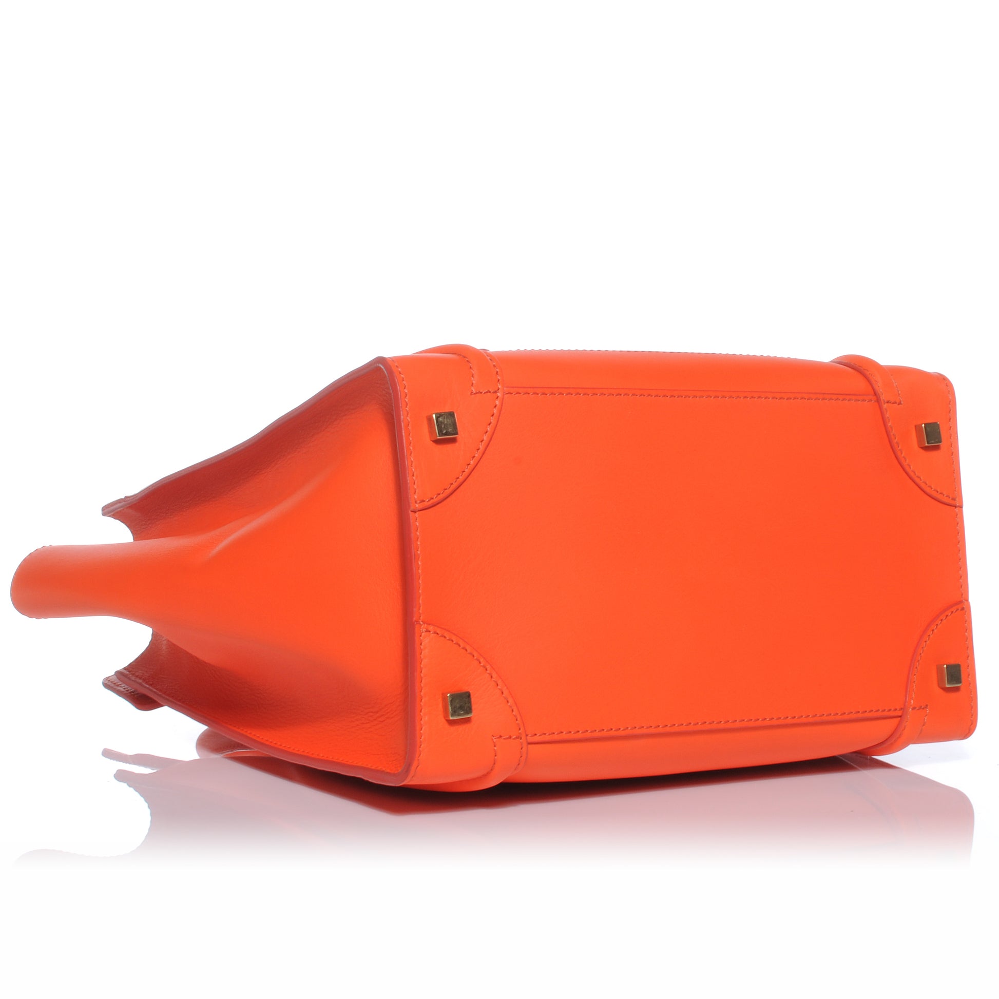 Celine Smooth Calfskin Mini Luggage Bright Orange 4 of 10