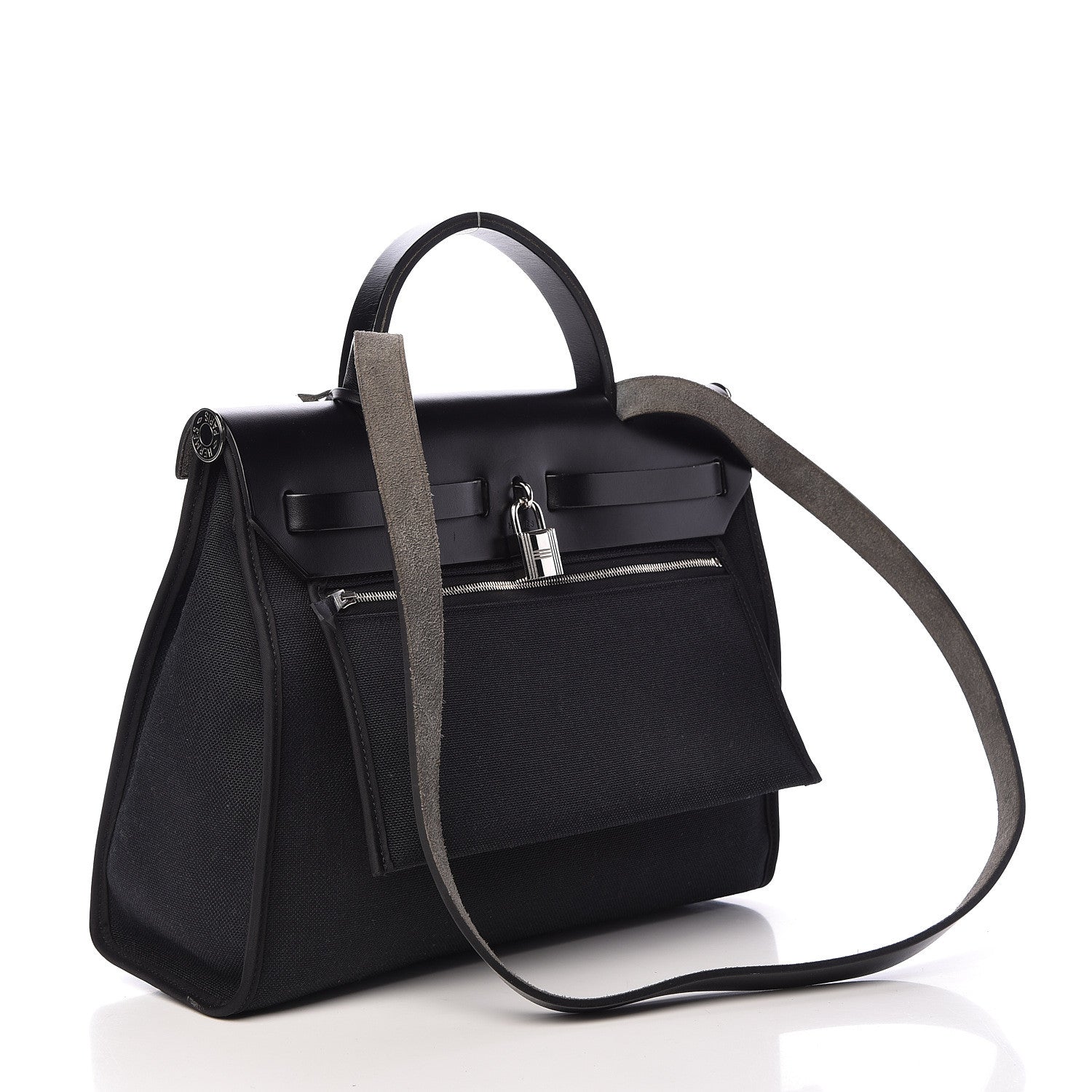 Hermes Military Toile Vache Hunter Herbag Zip PM 31 Black 5 of 14