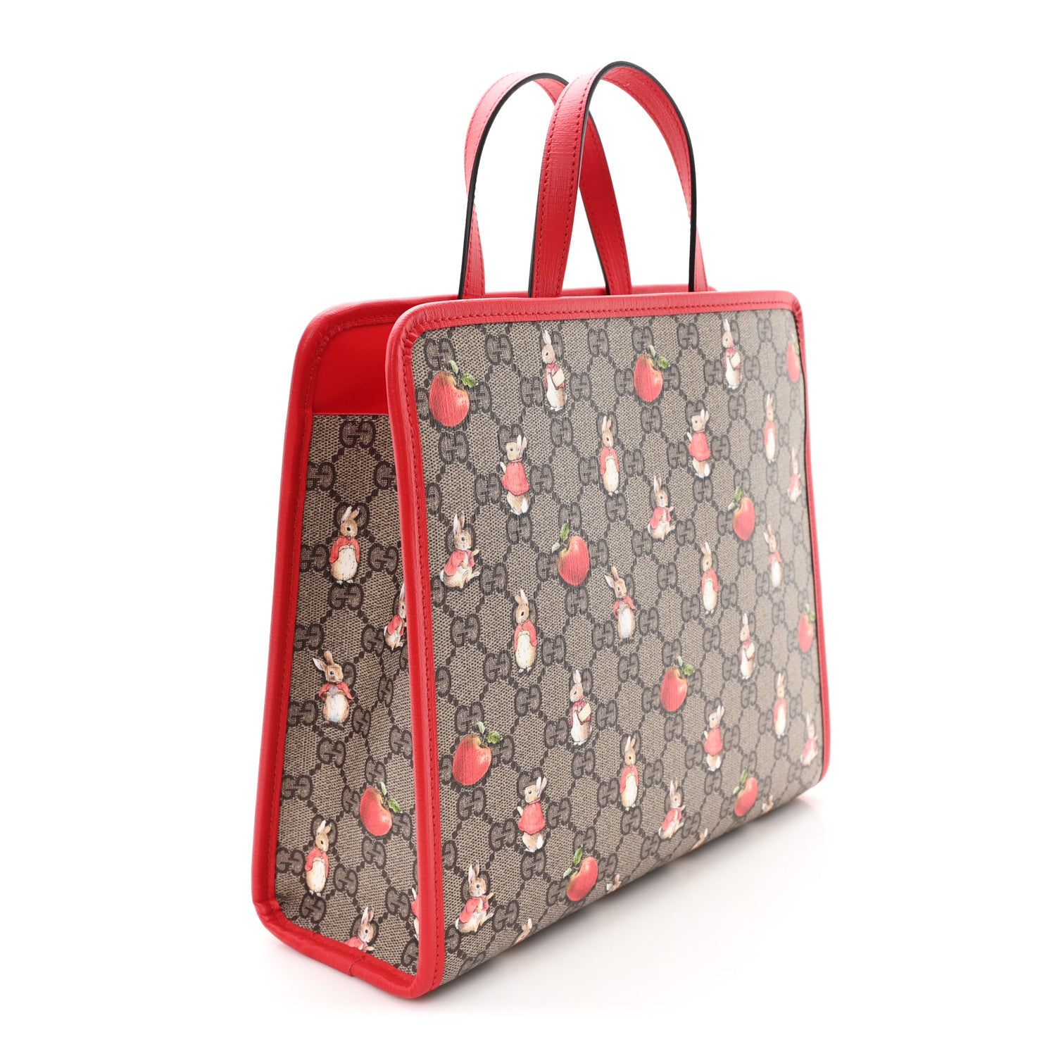 Gucci X Peter Rabbit GG Supreme Monogram Rabbit Apple Childrens Tote Beige Ebony Multicolor Bright Hibiscus 3 of 10