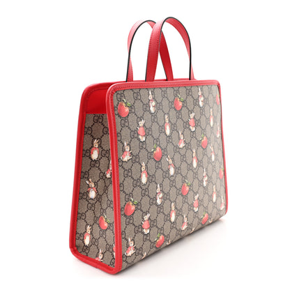 Gucci X Peter Rabbit GG Supreme Monogram Rabbit Apple Childrens Tote Beige Ebony Multicolor Bright Hibiscus 3 of 10