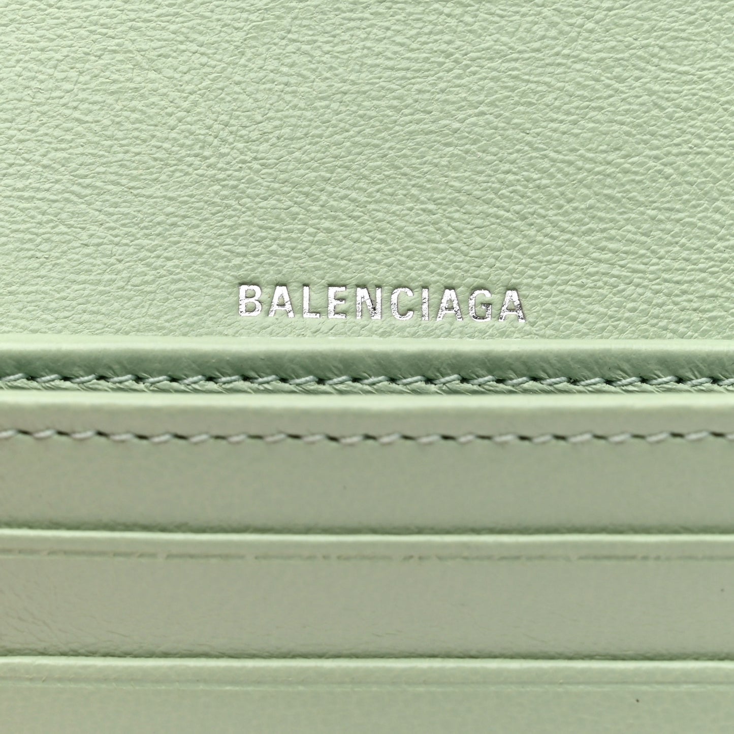 Shiny Calfskin Logo Crocodile Embossed Light Green Black