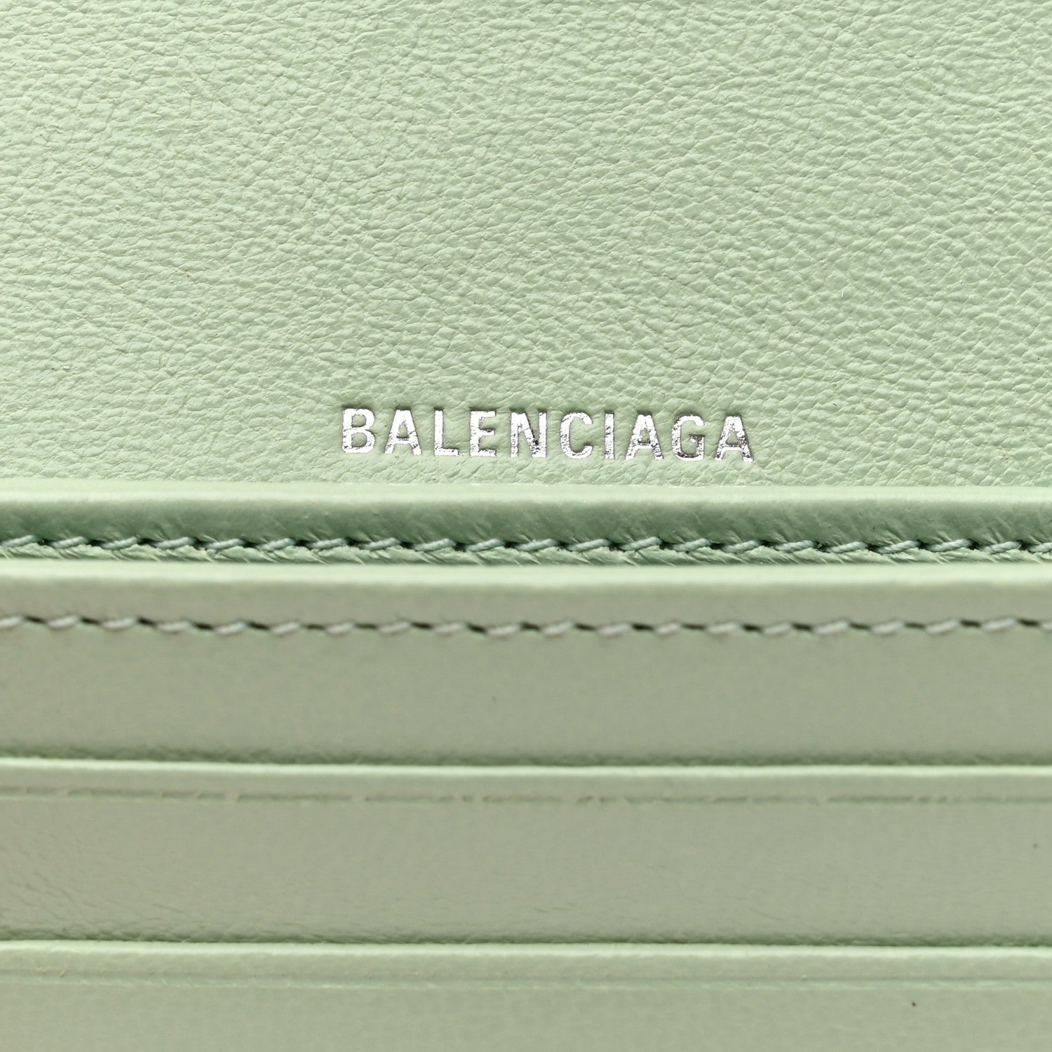 Balenciaga Shiny Calfskin Logo Crocodile Embossed Light Green Black 6 of 9