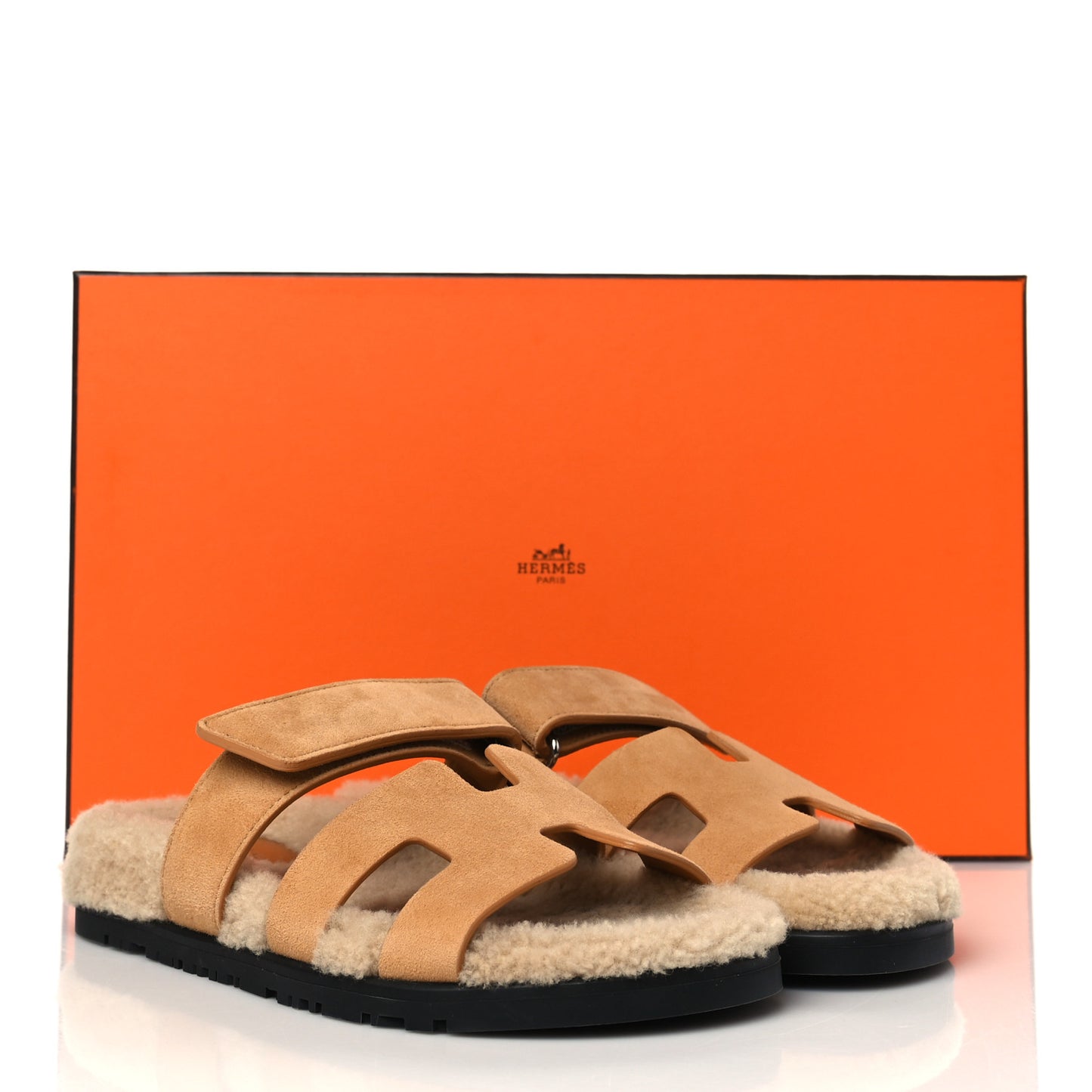 Suede Goatskin Woolskin Womens Chypre Sandals 36.5 Golden Beige