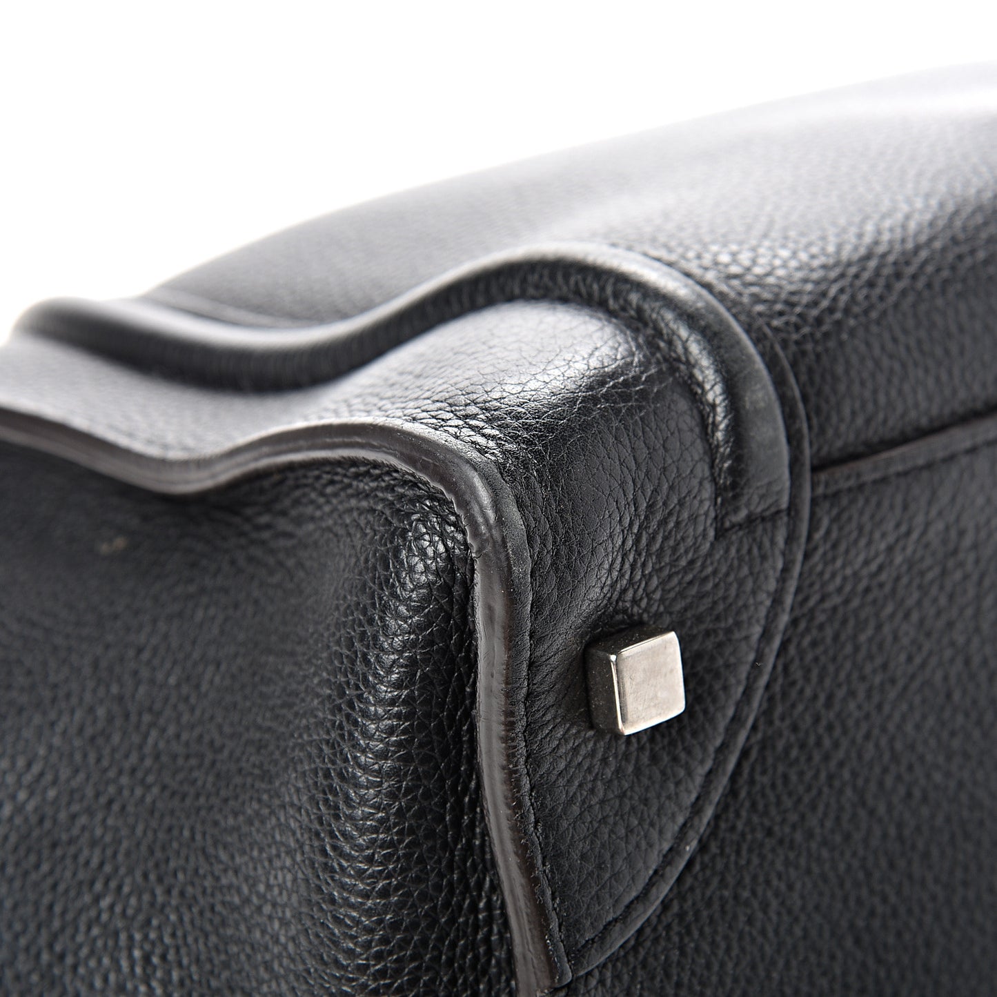 Drummed Calfskin Mini Luggage Black