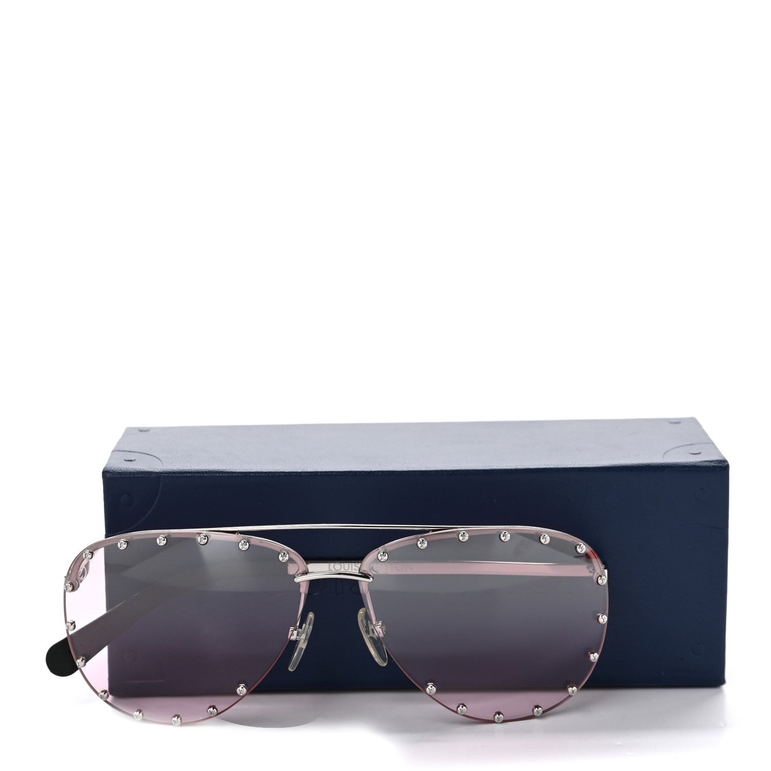 Louis Vuitton Metal The Party Aviator Sunglasses Z1207U Pink 9 of 9