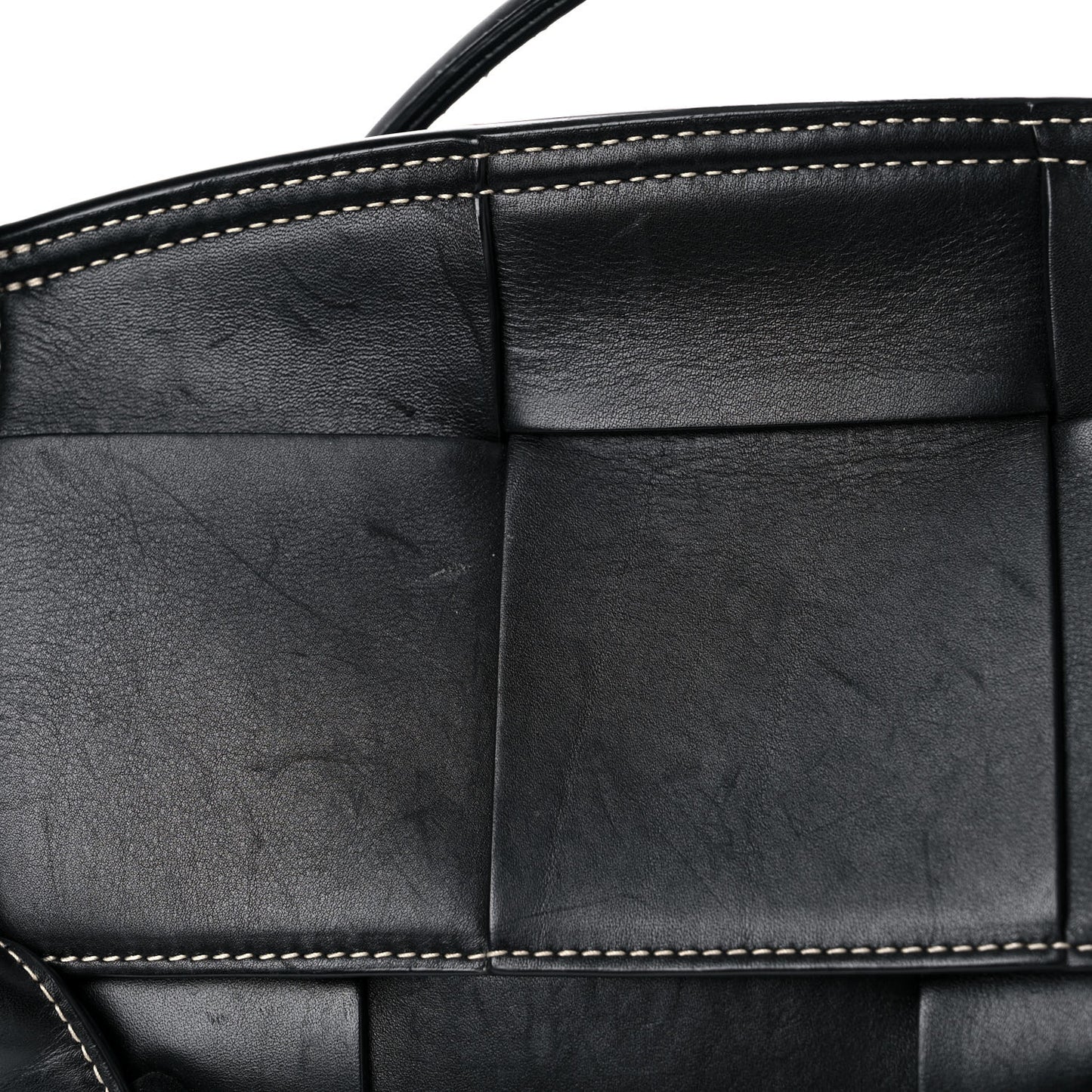 French Calfskin Maxi Intrecciato Small Arco Black