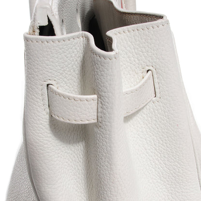 Hermes Taurillon Clemence Lizard Club Birkin 35 Blanc Gris Perle Sanguine 11 of 23