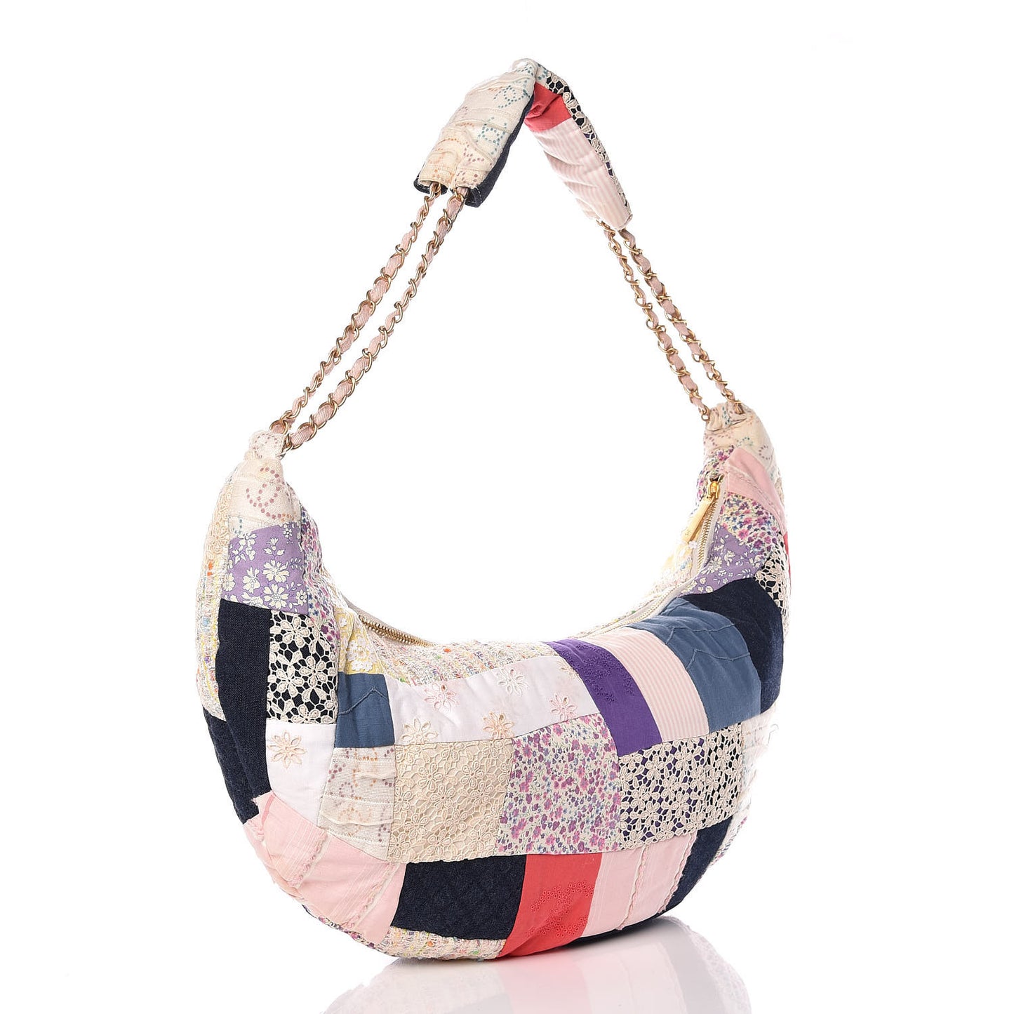 Fabric Patchwork Hobo Pink
