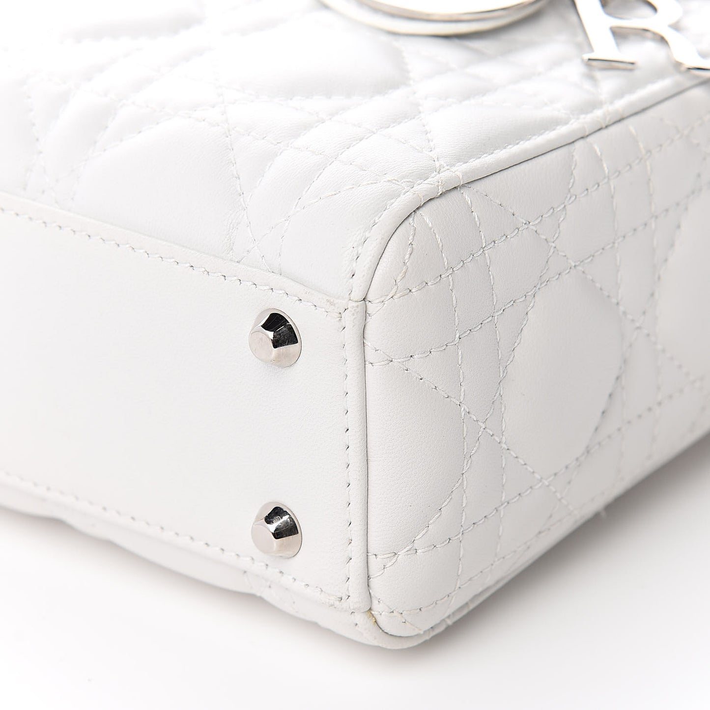 Lambskin Cannage Mini Lady Dior White