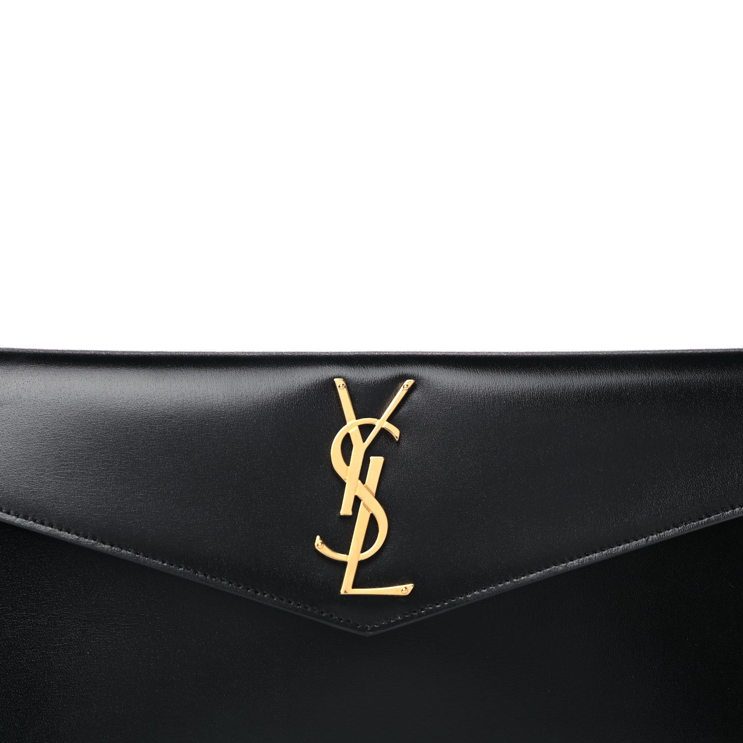 Saint Laurent Smooth Shiny Calfskin Monogram Uptown Pouch Black 9 of 16