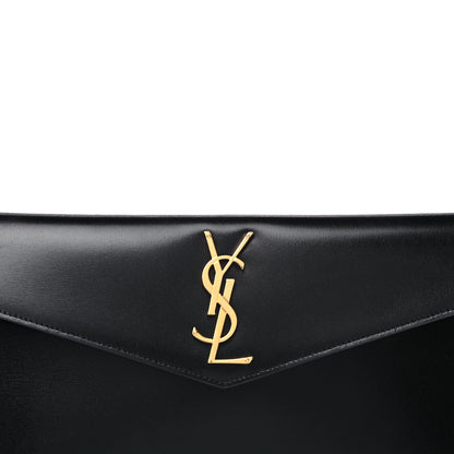 Saint Laurent Smooth Shiny Calfskin Monogram Uptown Pouch Black 9 of 16