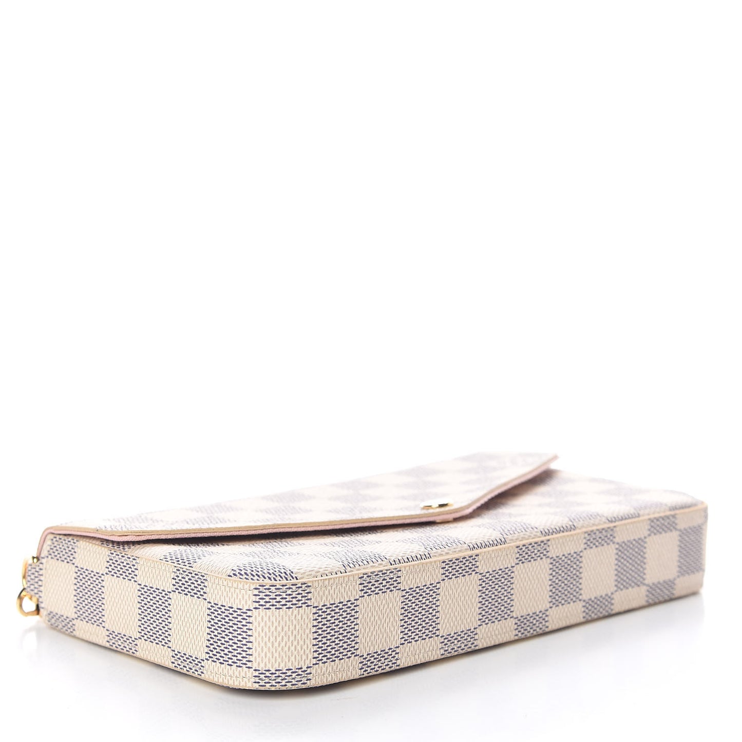 Damier Azur Pochette Felicie Chain Wallet Rose Ballerine