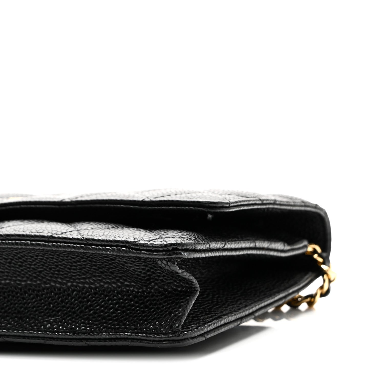 Caviar Quilted Wallet on Chain WOC Black