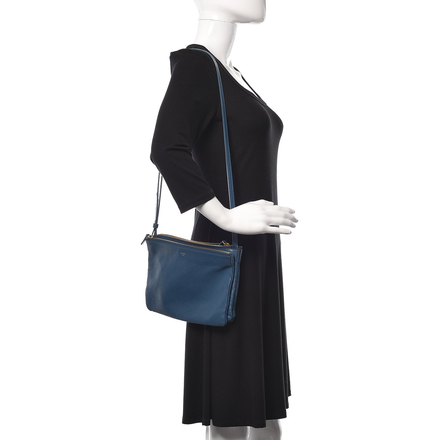 Lambskin Small Trio Crossbody Bag Denim