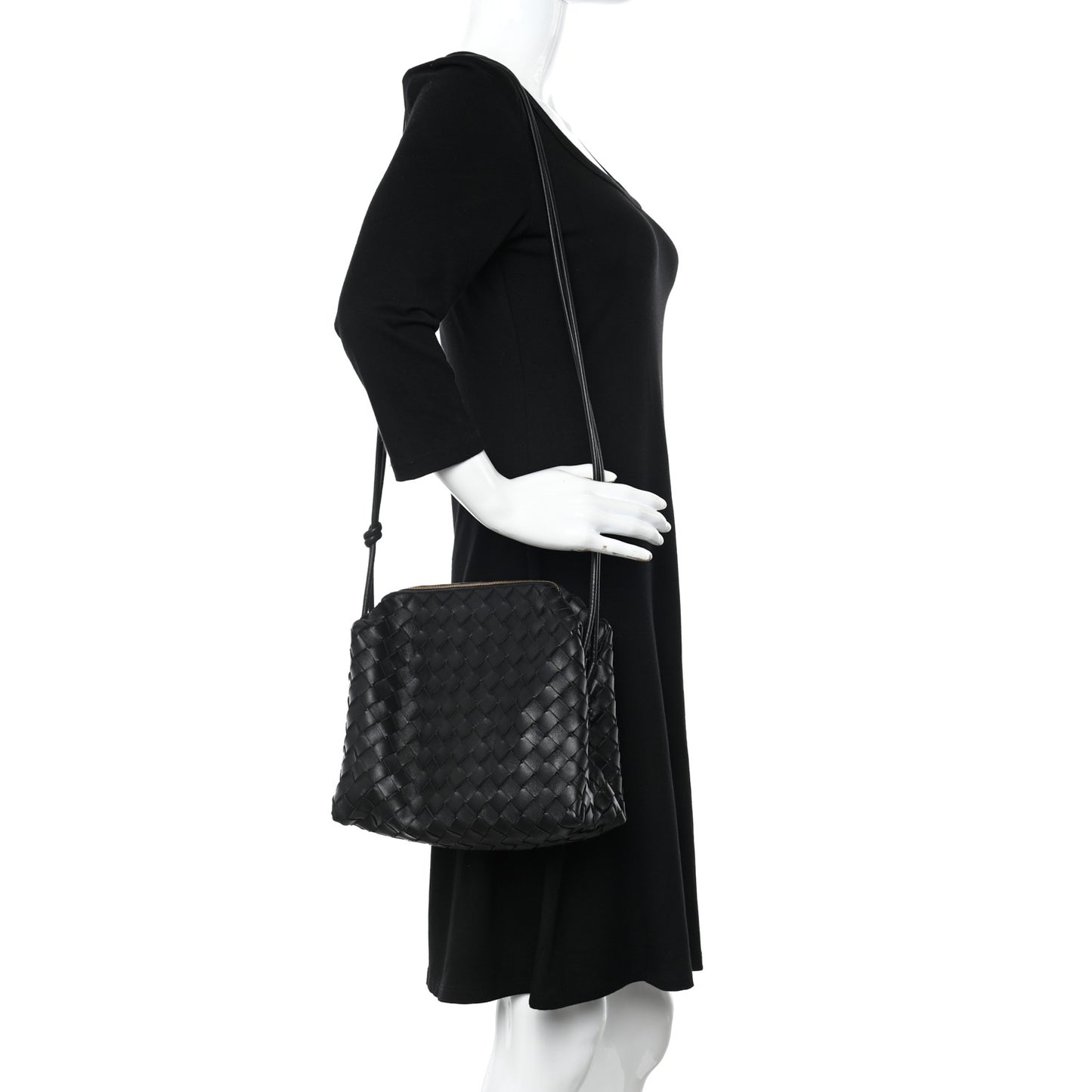 Nappa Intrecciato Medium Loop Camera Bag Black