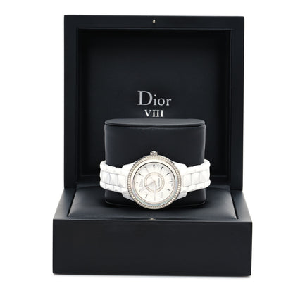 Christian Dior Stainless Steel Ceramic Diamond Bezel Mother of Pearl 38mm Dior VIII Automatic Watch White 5 of 5