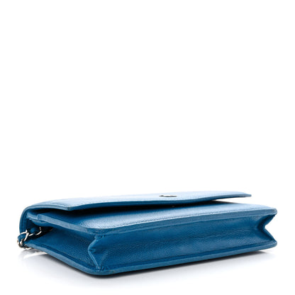 Chanel Caviar Sevruga Wallet on Chain WOC Blue 4 of 13