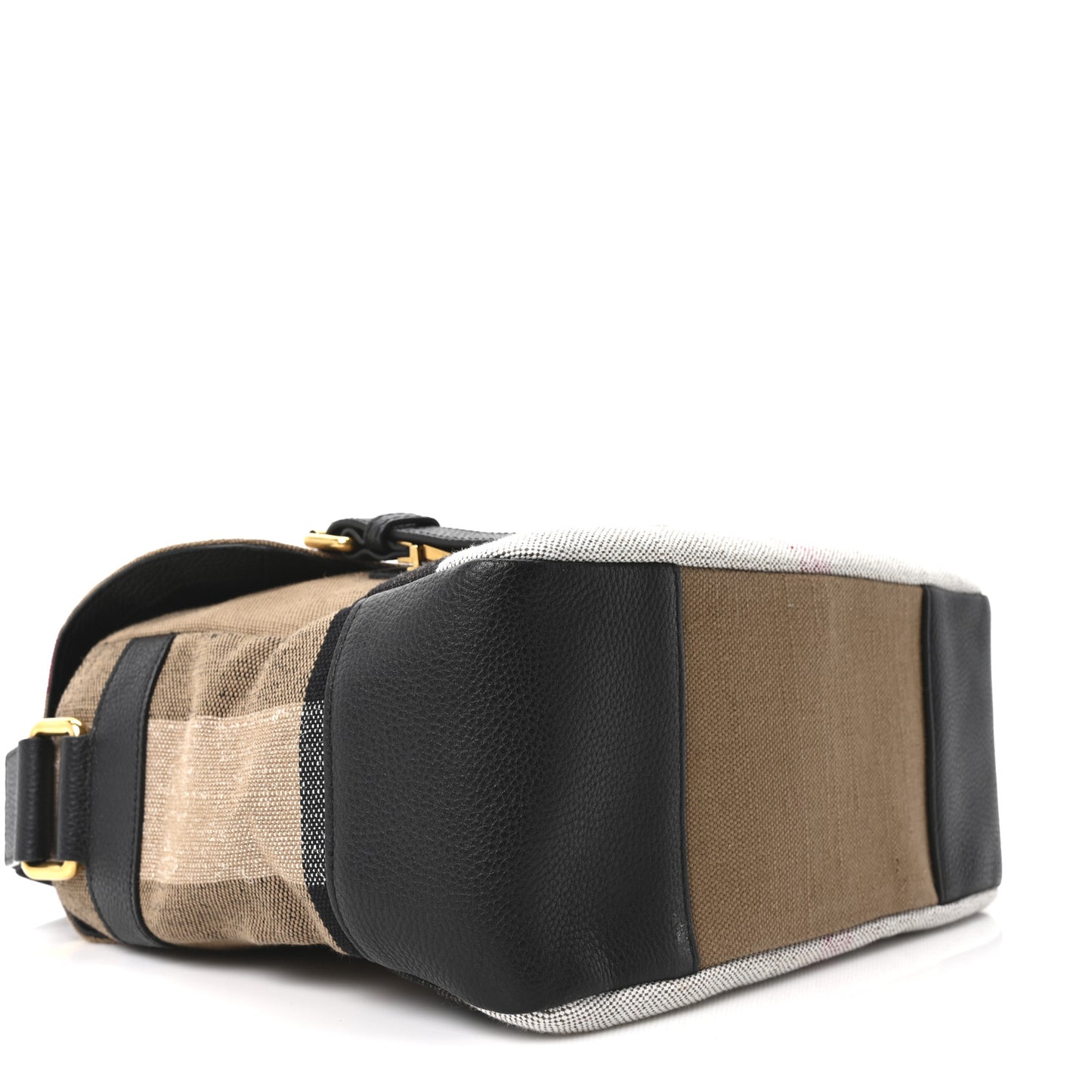 Canvas Mega Check Small Baildon Messenger Bag Black