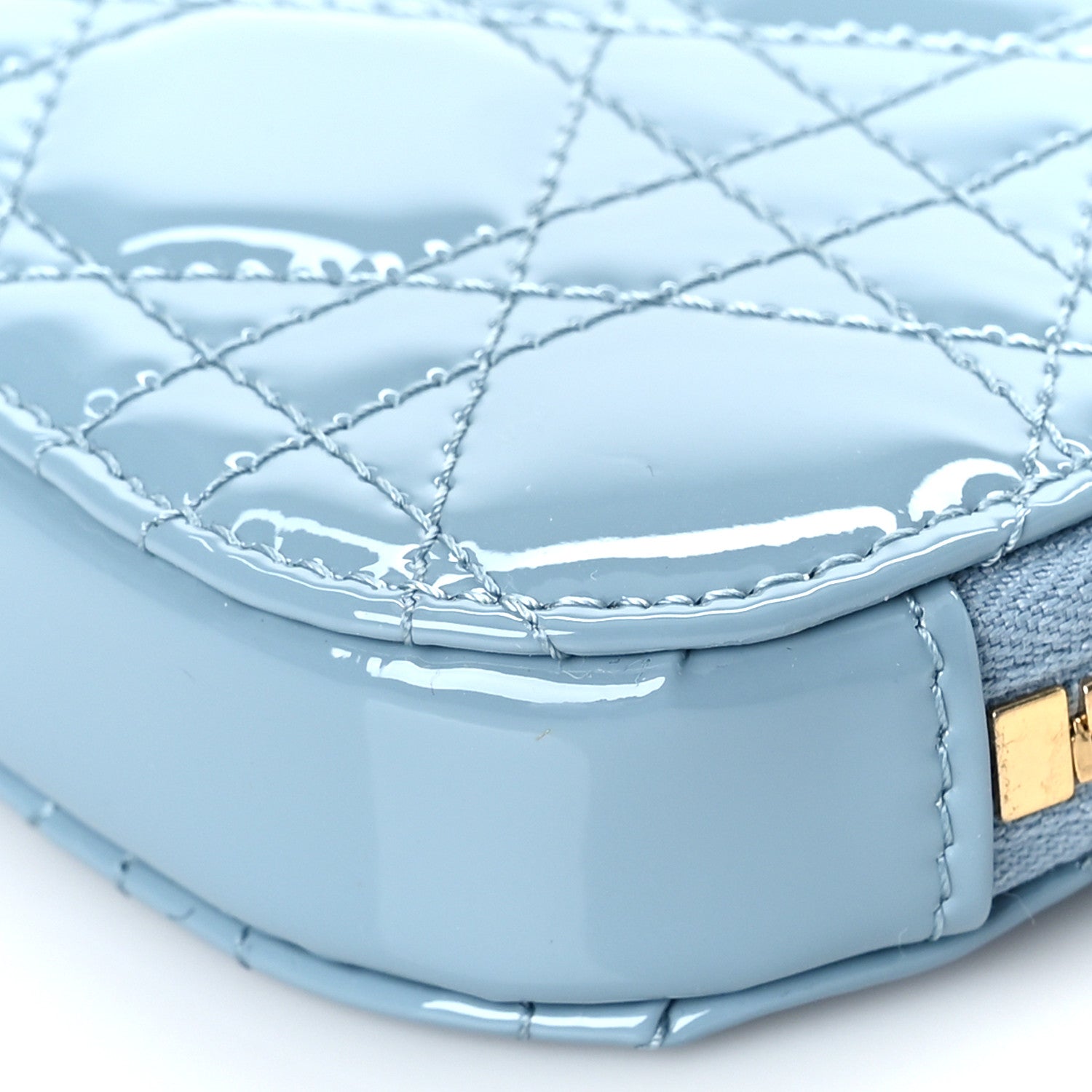 Christian Dior Patent Cannage Lady Dior Phone Holder Cloud Blue 7 of 8