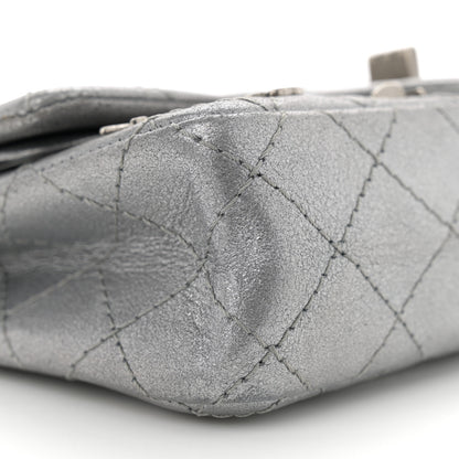 Chanel Metallic Calfskin Quilted Lucky Charms 2.55 Reissue 224 Flap Dark Silver 9 of 11