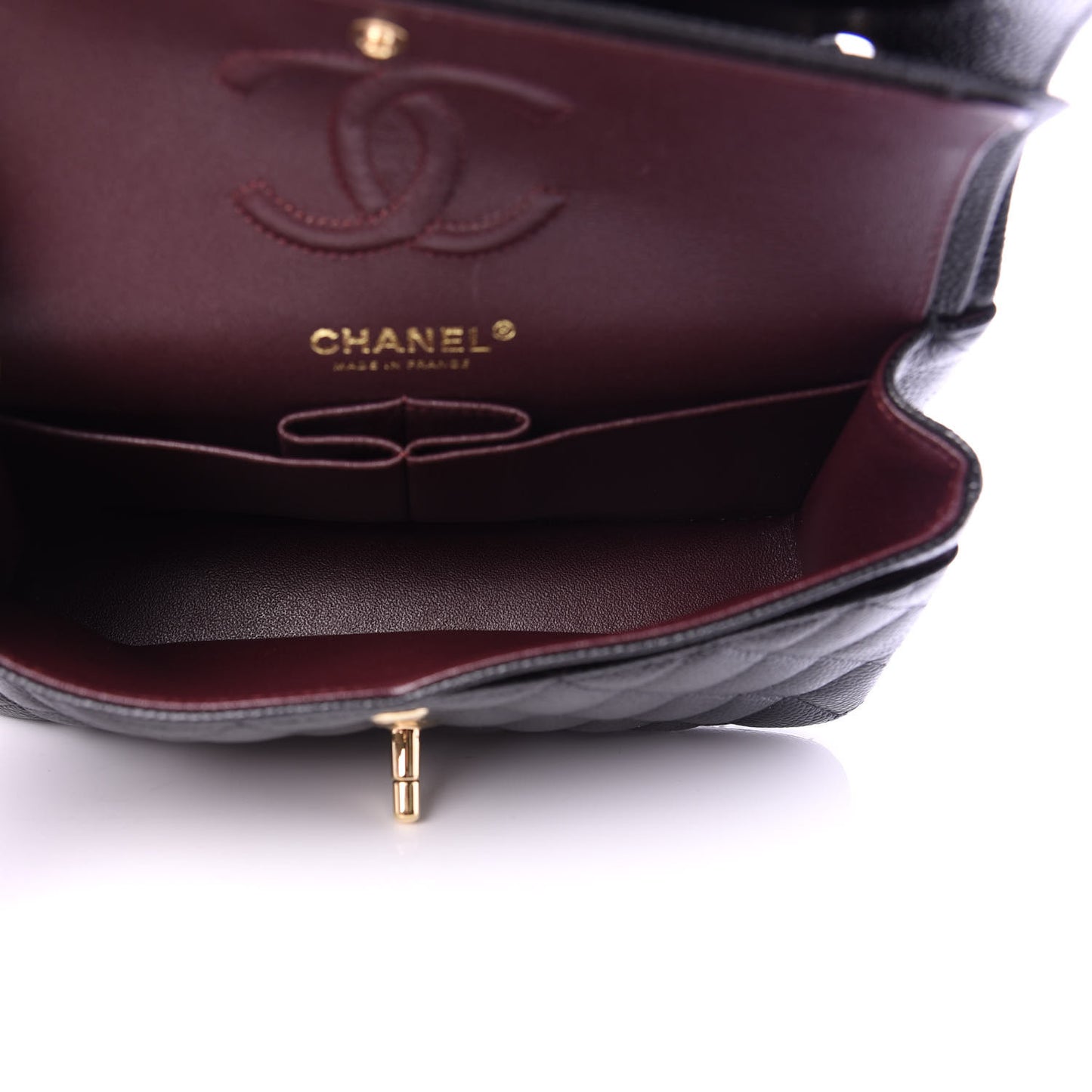Caviar Quilted Small Double Flap Black