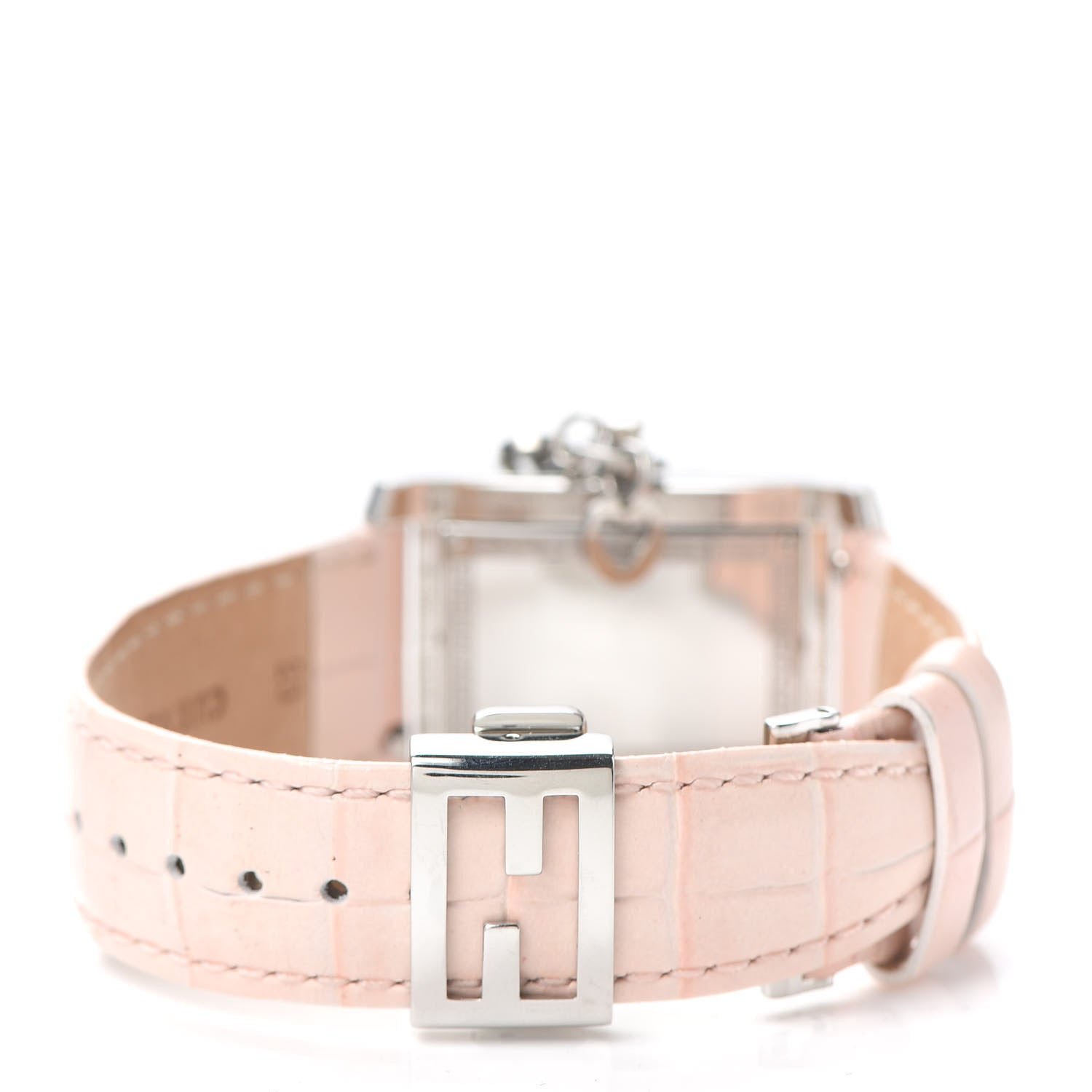Fendi Stainless Steel Alligator Diamond Bezel Mother of Pearl 27mm Quartz Watch Pink 3 of 7