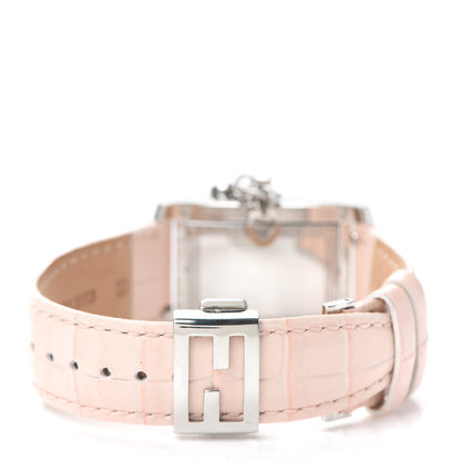 Fendi Stainless Steel Alligator Diamond Bezel Mother of Pearl 27mm Quartz Watch Pink 3 of 7