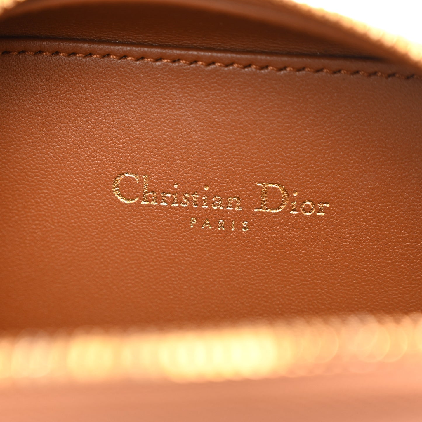 Calfskin CD Signature Oval Crossbody Camera Bag Brown