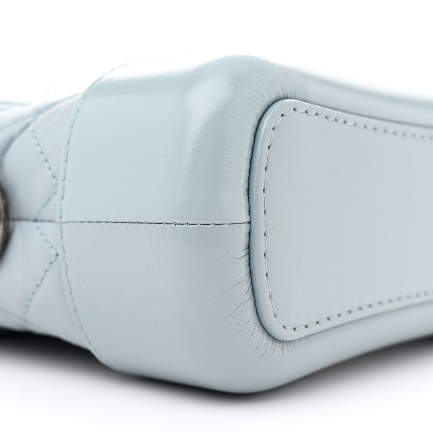 Aged Calfskin Quilted Small Gabrielle Hobo Light Blue