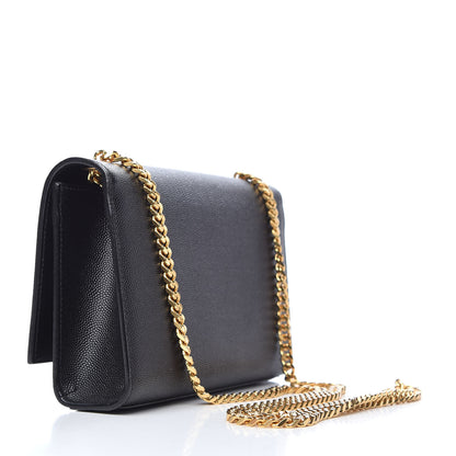 Saint Laurent Grain De Poudre Small Monogram Kate Satchel Black 3 of 8