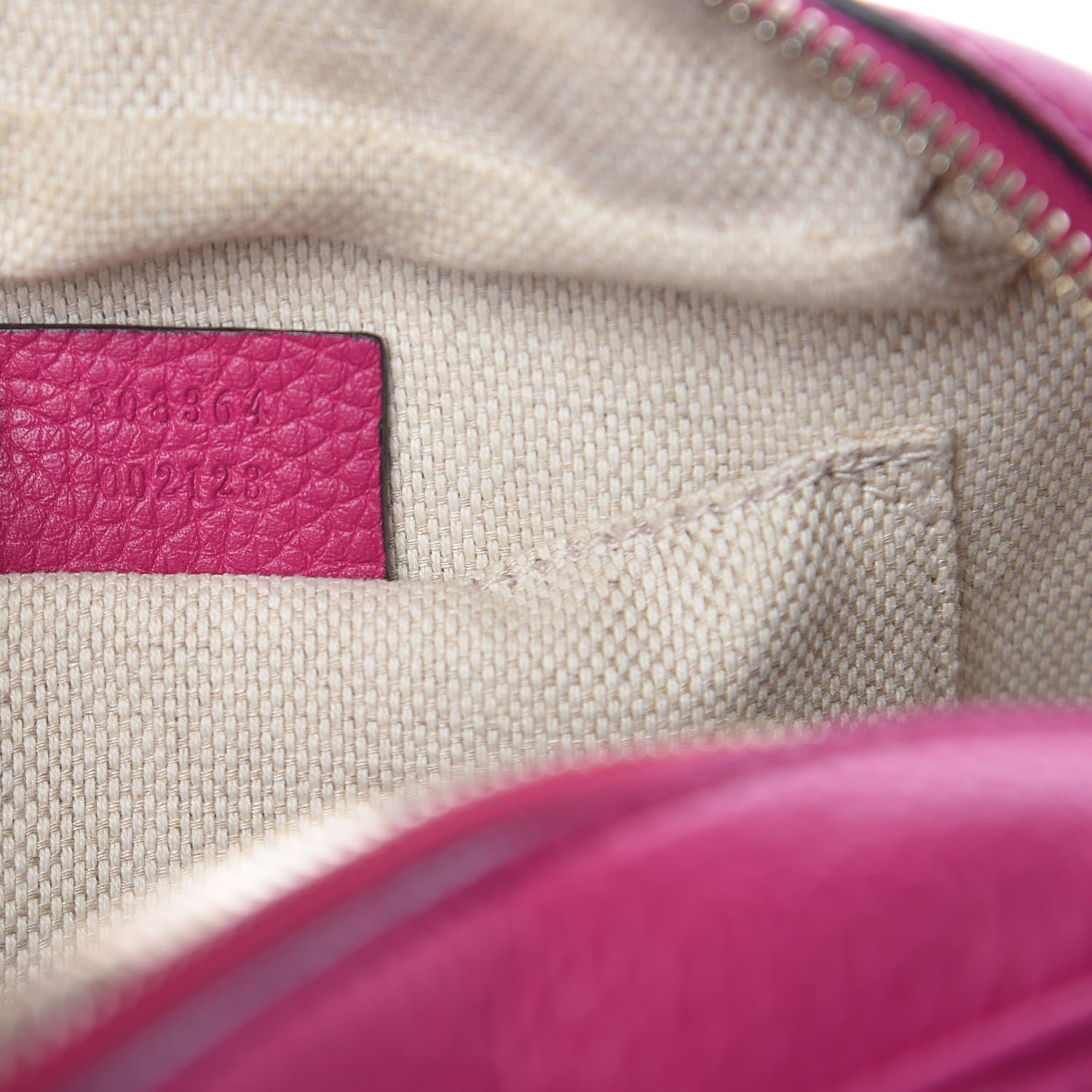 Gucci Pebbled Calfskin Small Soho Disco Bag Bright Bougainvillea 7 of 9